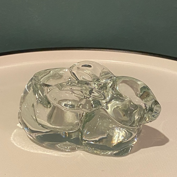 Vintage Glass Clear Glass Bunny Rabbit Votive Holder - Picture 1 of 8